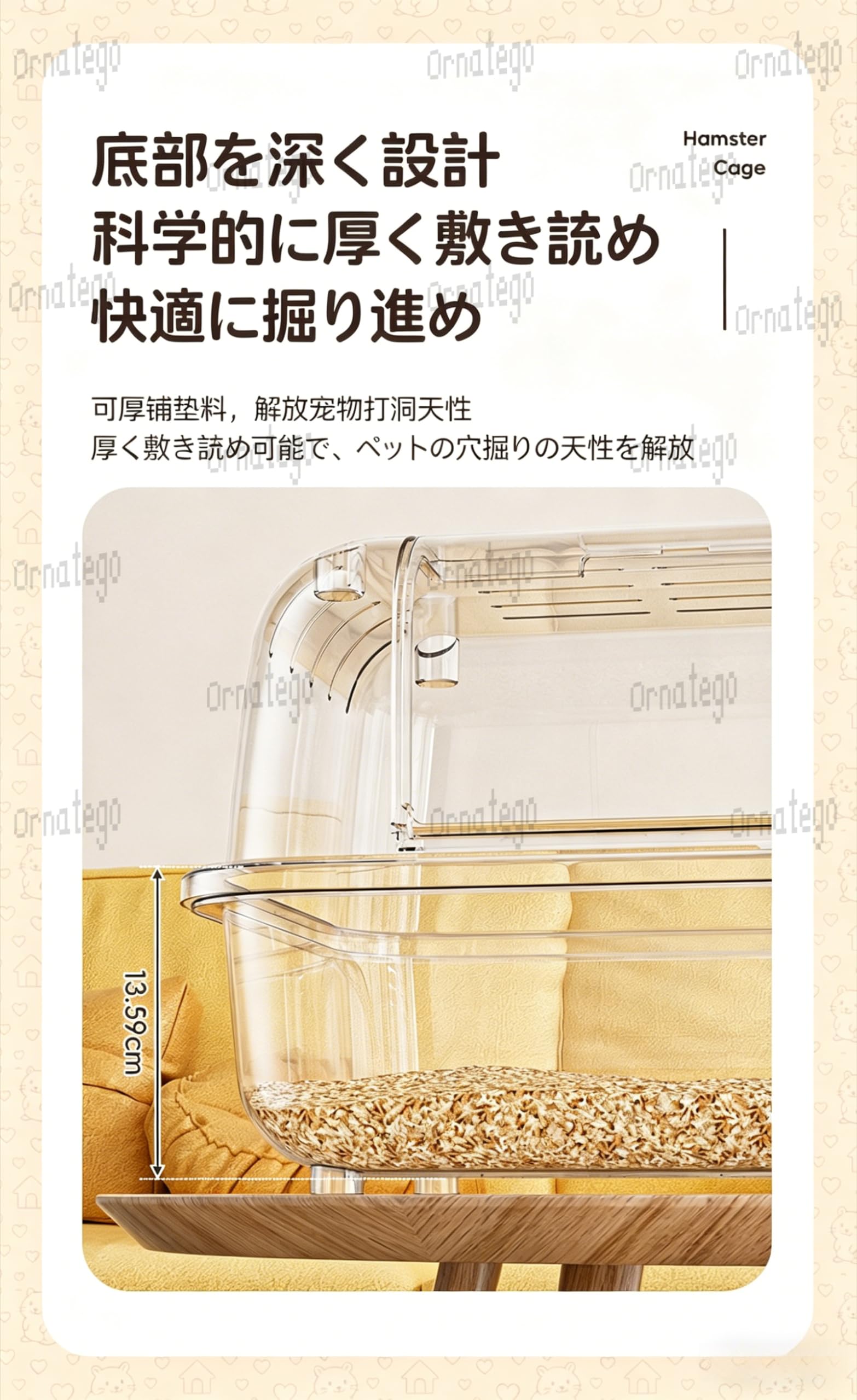Amazon | Ornatego【全面透明アクリルで360°観察可能】60cm大型